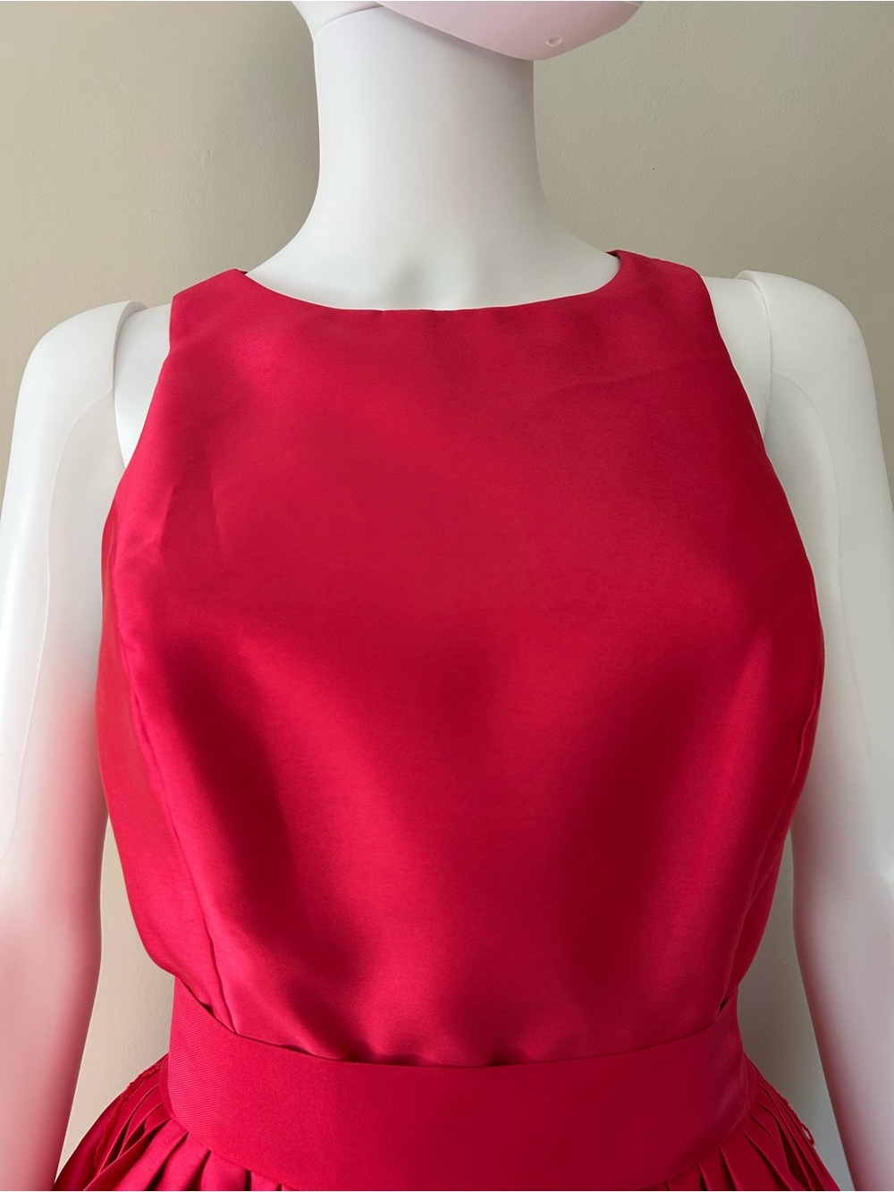 Isaac Mizrahi New York Red Satin Fit & Flare Cocktail Dress Size 8 - Picture 5 of 13